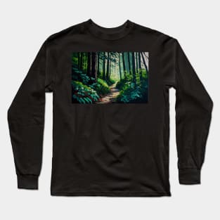 Vibrant Summer Green Forest Long Sleeve T-Shirt